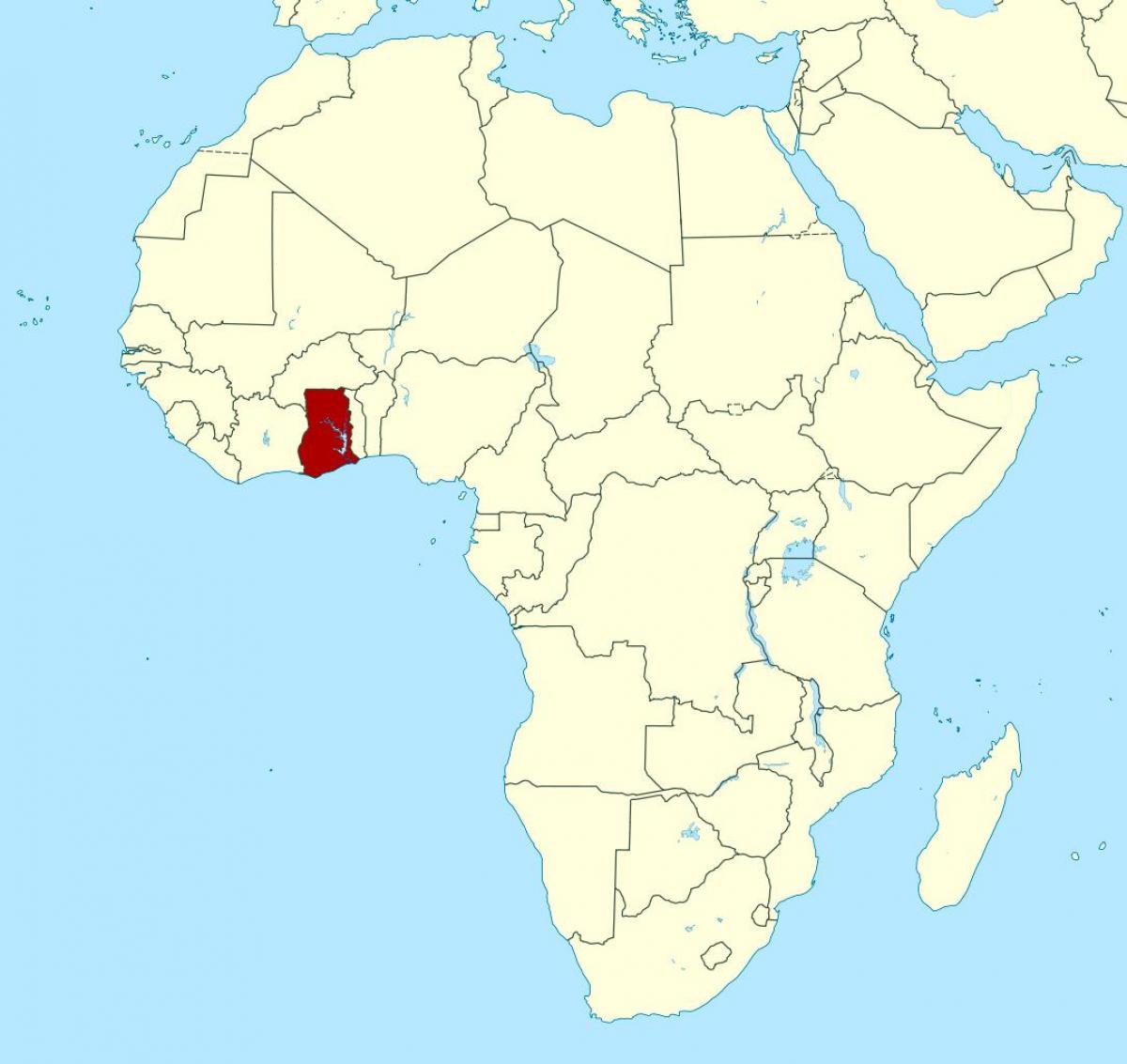 aafrika kaart, mis näitab ghana