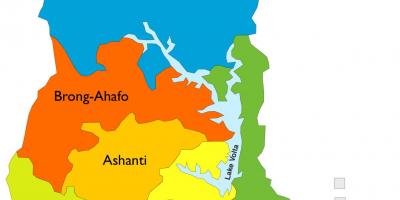 Kaart ghana, mis näitab piirkonnad